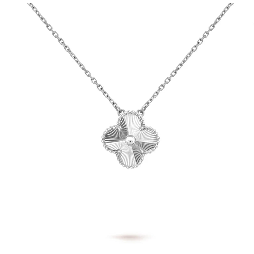 Single Clover Necklace - Solid White