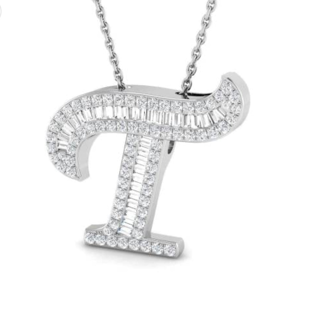 Silver necklace with a unique pendant on a white background